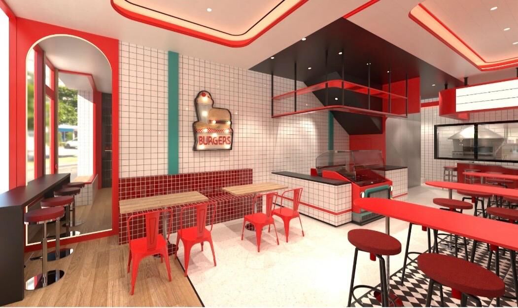 Burger Patty service counter interior